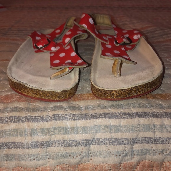 Mini Boden Red and White polka dot sandals - Picture 2 of 9